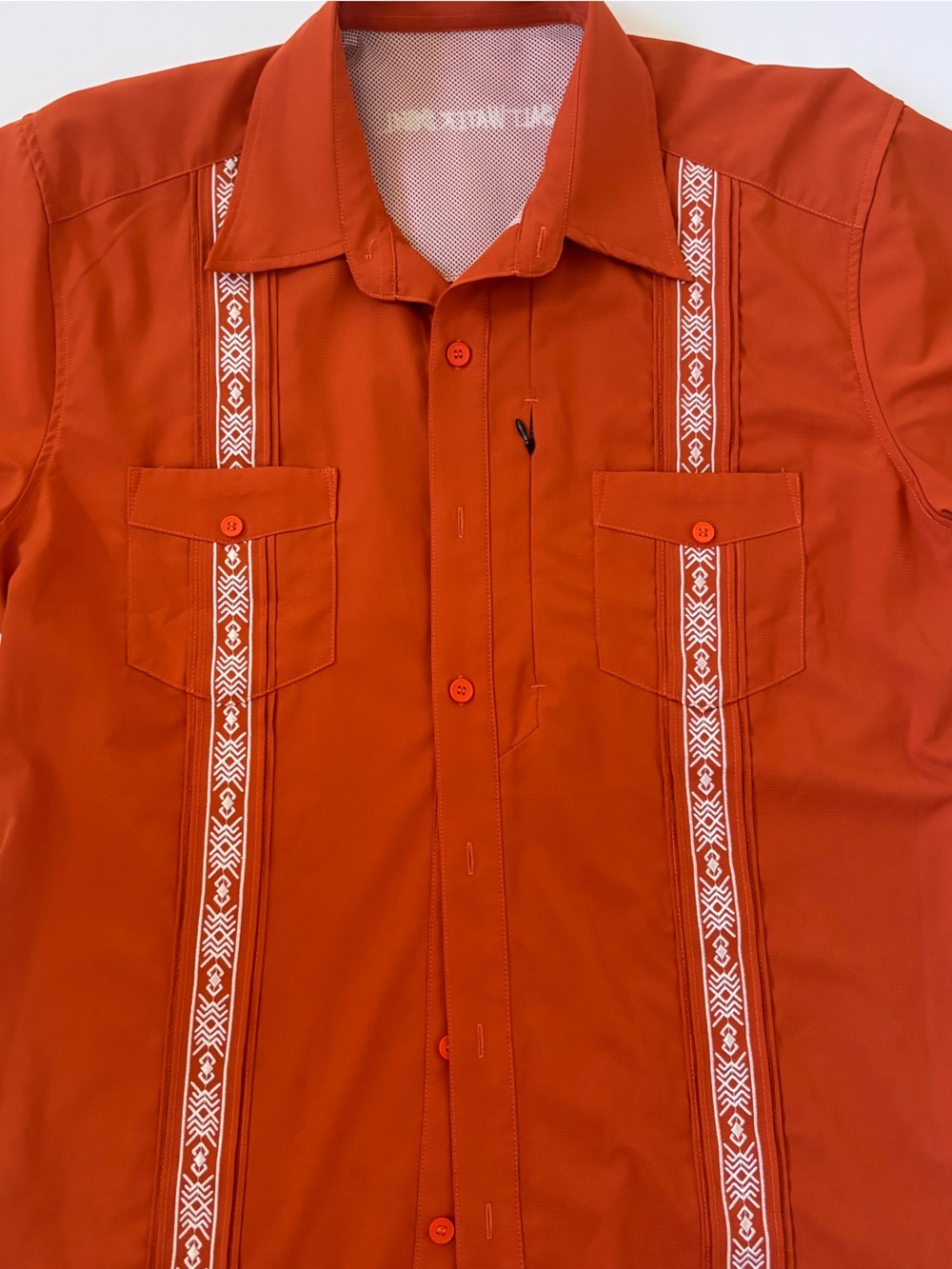 Salt Water Social Burnt Orange Woven Trim Fishing Camp Shirt XL - Picture 2 of 5